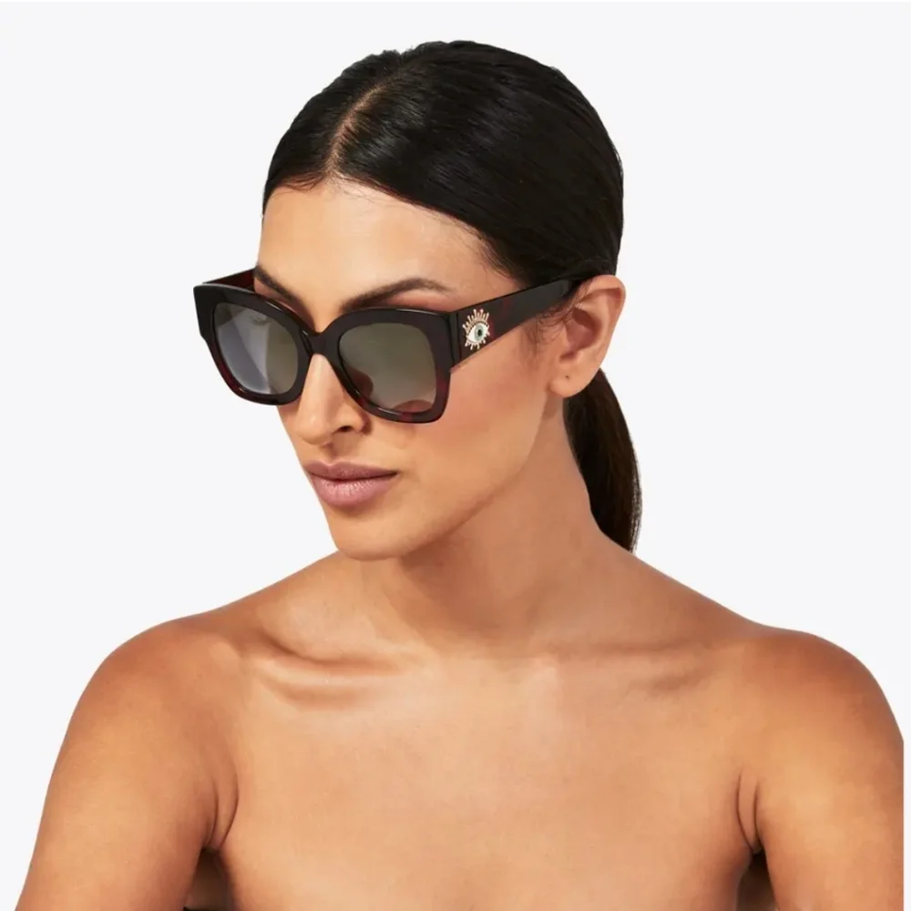 Kurt Geiger square butterfly sunglasses With Eye Motive New No Case
